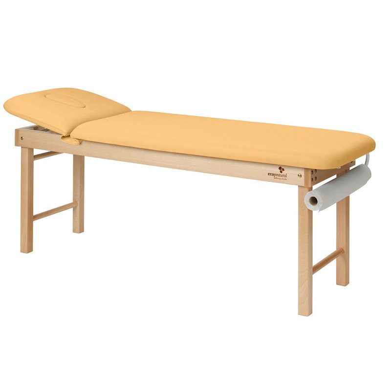 Stationär massagebord – 2-delad med träbas – Litet och justerbart ryggstöd