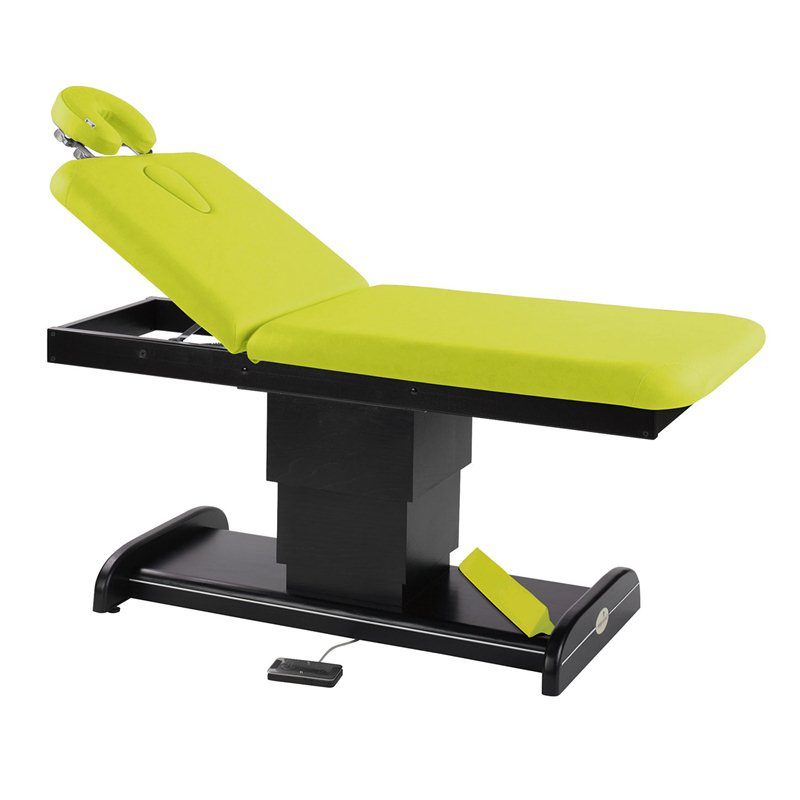Elektrisk brits / massagebord – 2-delad med träbas (mörk finish)