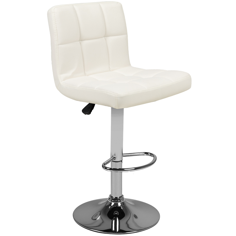 Quiltad barstol – Justerbar – M06 – Vit