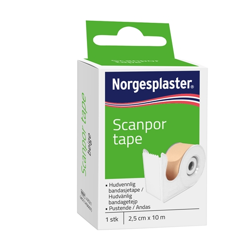 Häfta papper Scanpor – 2,5cmx10m beige hållare st-p – 10 st