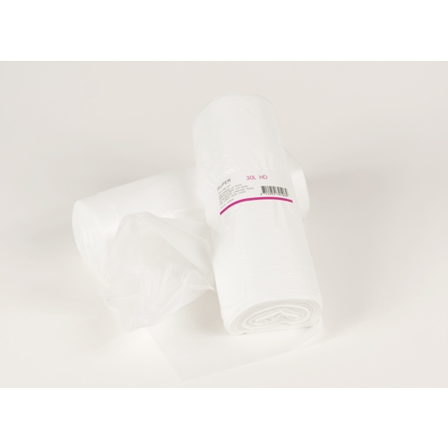 Avfallspåse HD plast – 30L 520x580mm 9my vit – 100 st