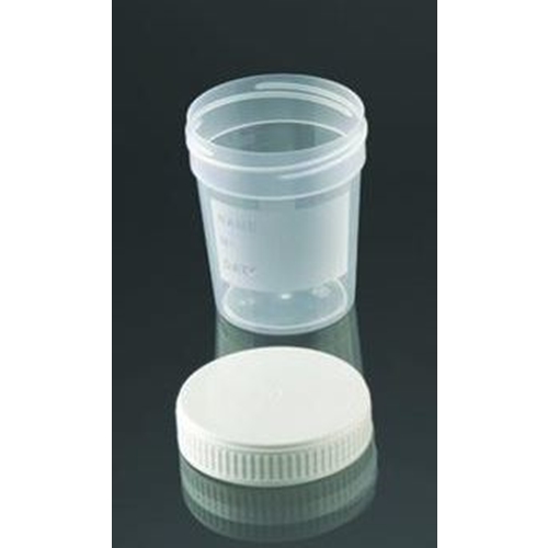 Burk med skruvlock – 120ml PP vit osteril bulkfp – 300 st