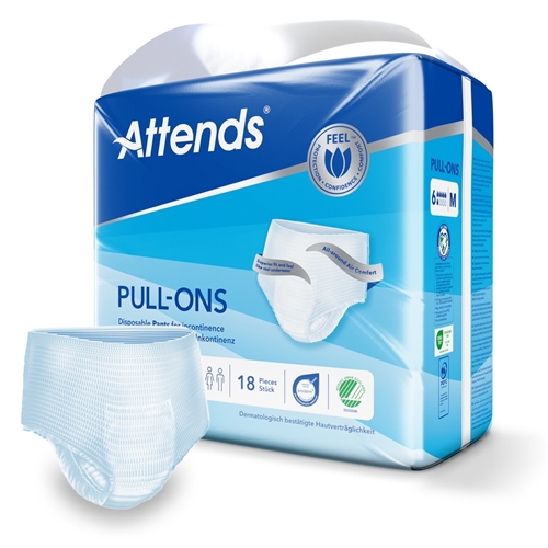 Inkontinensskydd allt-i-ett byxa – Attends Pull-Ons 6 M – 72 st