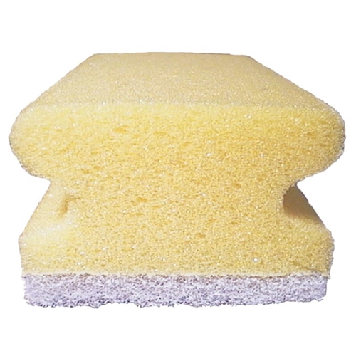 Rengöringssvamp utan slipmedel – 7,5x15cm vit/gul m grepp – 10 st
