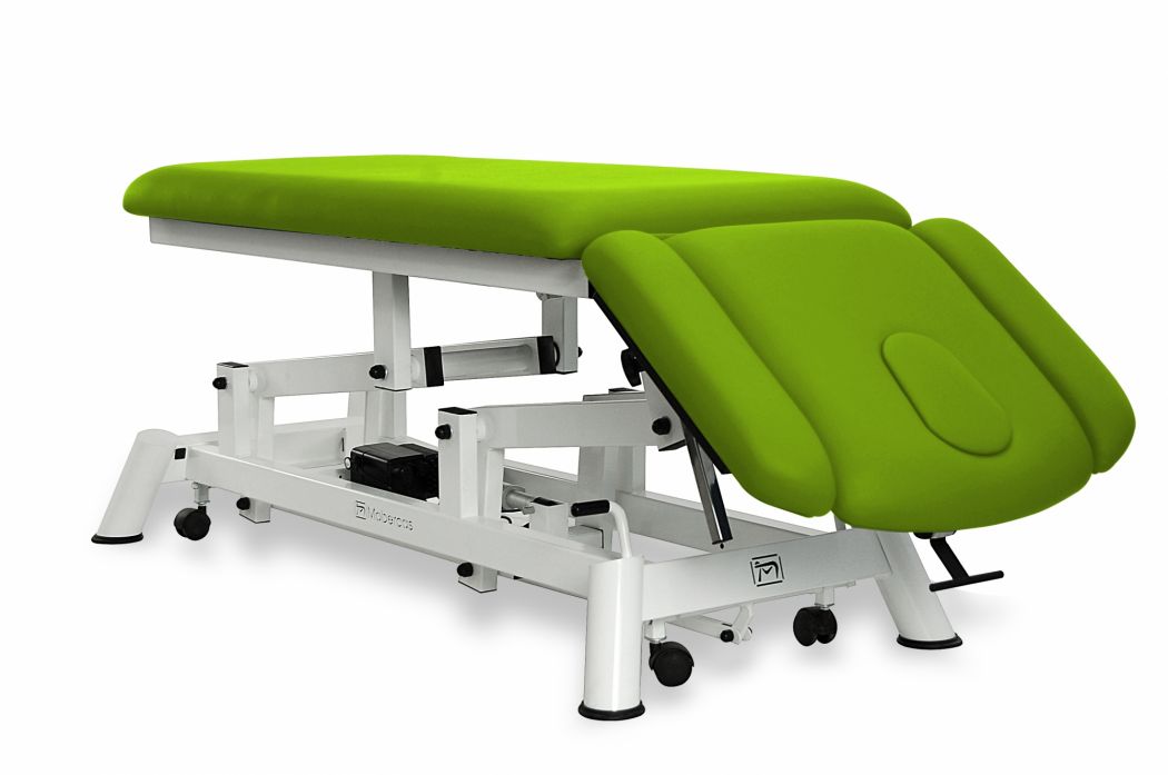 Elektrisk brits för osteopati – 2-delad med 2 armstöd och hjul