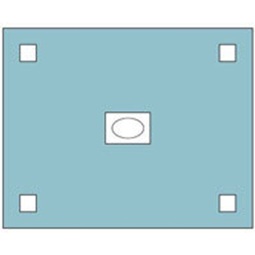 Hålduk häftande Barrier – 60x75cm hål 6×9,5cm – 100 st