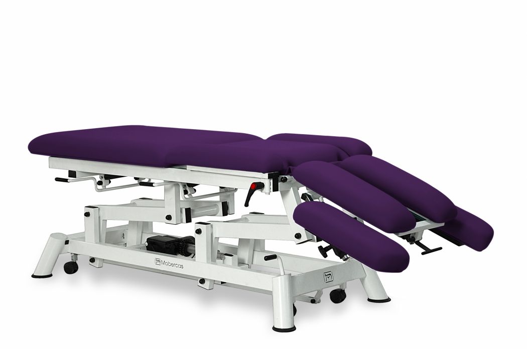 Elektrisk brits för osteopati – 4-delad med armstöd och hjul