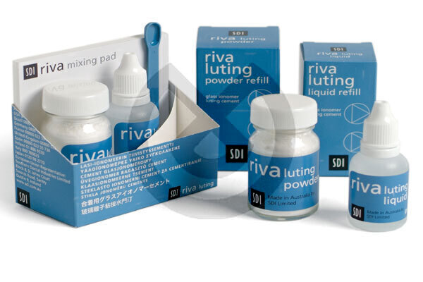 Riva Luting/cementeringspulver + -vätska – SDI AUSTRALIA
