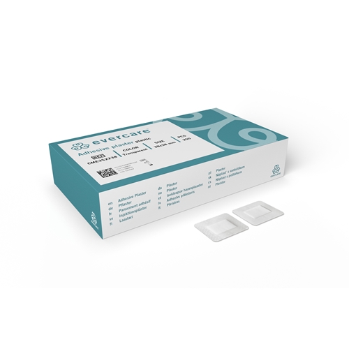 Injektionsplåster plast evercare – 3,8×3,8cm transparent – 200 st
