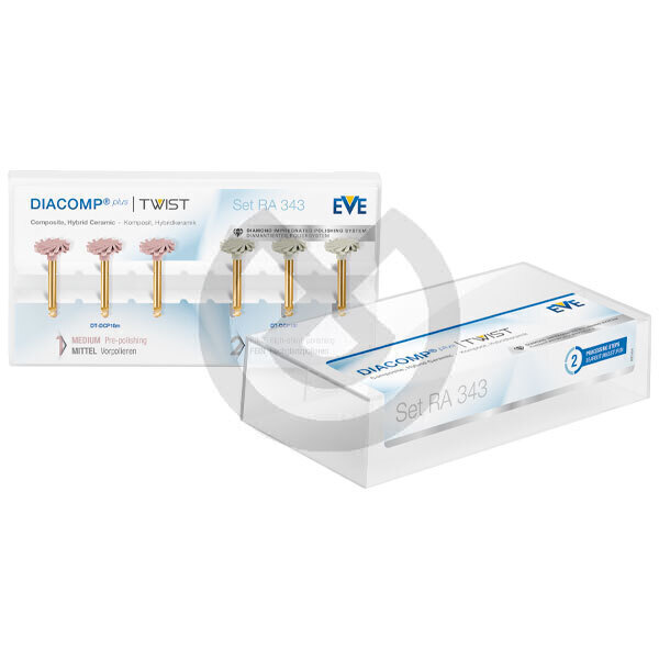 Diacomp Plus Twist Poleringskit för vinkelstycke, 343 11mm diameter – EVE