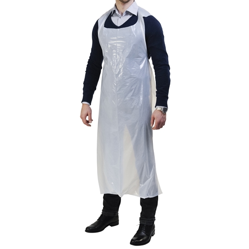 Förkläde plast engångs – 80x140cm 20my vit rulle – 100 st