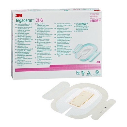 Venkateterförband Tegaderm CHG – 10×15,5cm PICC slits förstärkt – 25 st
