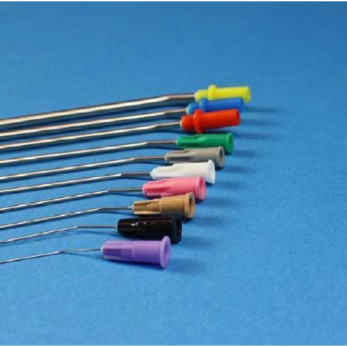 Öronsugkanyl metall enkelböjd – 0,4/0,7x70mm lila luerlock – 10 st