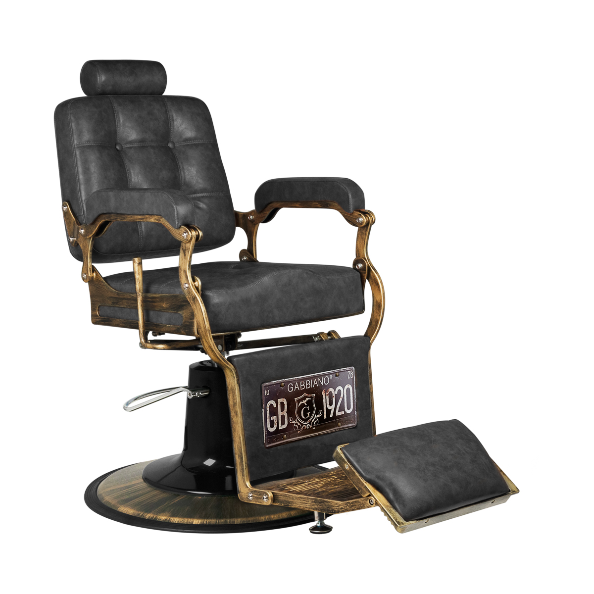 Produktfoto för Gabbiano Barberarstol Boss HD gammalt läder svart