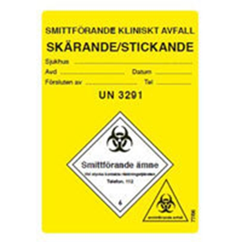 Etikett – 100x70mm UN3291 rle100st