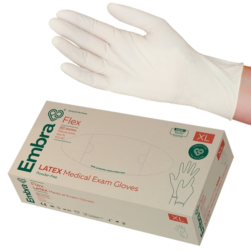 Handske us latex Embra pf – XL FLEX AQL 1,5 – 90 st