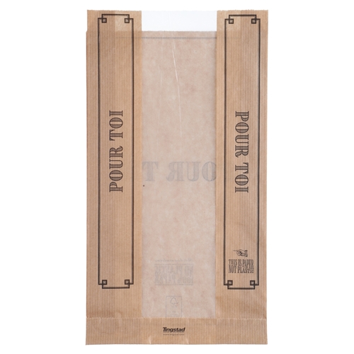 Brödpåse med fönster – 210x300mm 1,5kg brun – 1000 st