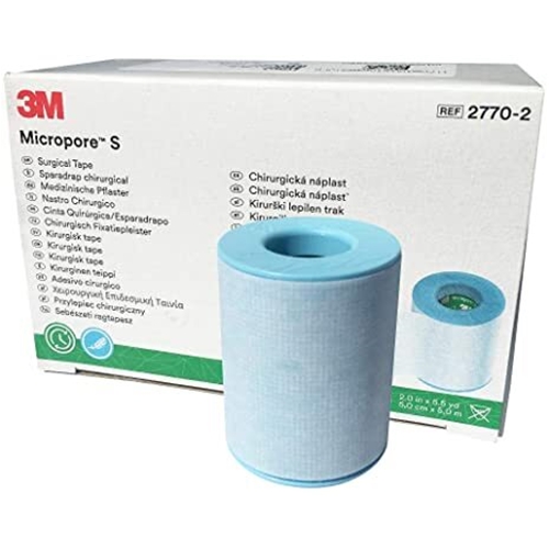 Häfta silikon Micropore S – 5cmx5m ljblå perf – 6 st