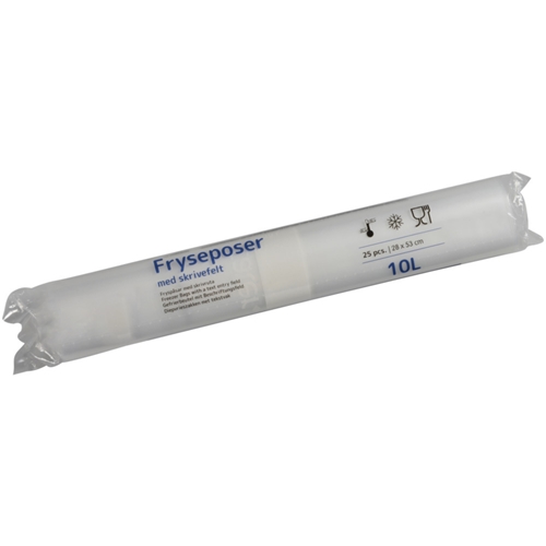 Plastpåse frys LLD – 10L 280x530mm 34my m skrivf – 25 st