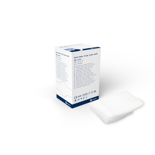 Kompress gasväv 12L 2p Selefa – 5x5cm steril – 80 st