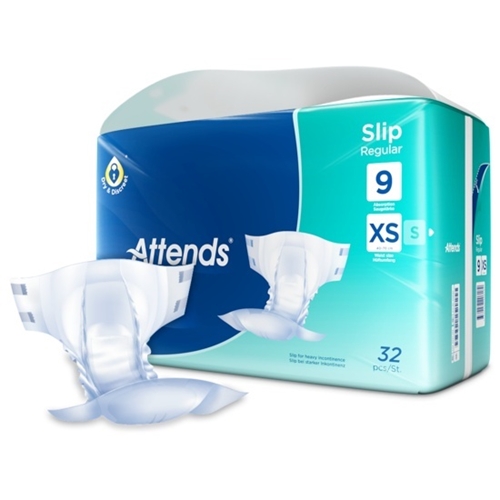 Inkontinensskydd allt-i-ett – Attends Slip 9 Regular XS – 128 st