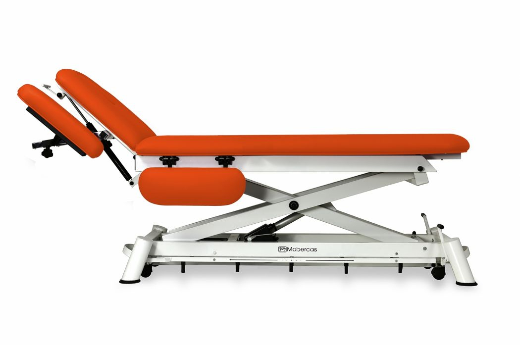 Elektrisk brits för osteopati – 2-delad med armstöd/hjul – Sax-underrede