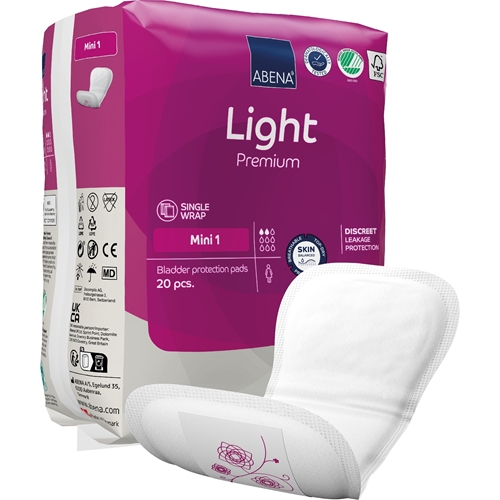 Inkontinensskydd för fixering i byxa – ABENA Light Premium Mini 1 – 240 st