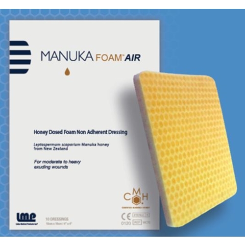 Skumförband honung Manuka Foam – 10x10cm ej häft – 10 st