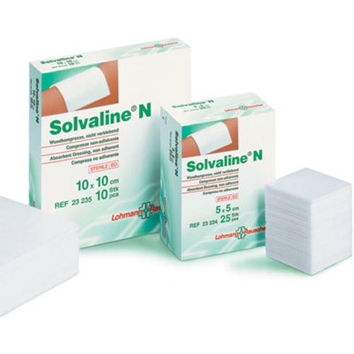 Foliekompress Solvaline N – 5x5cm steril – 100 st