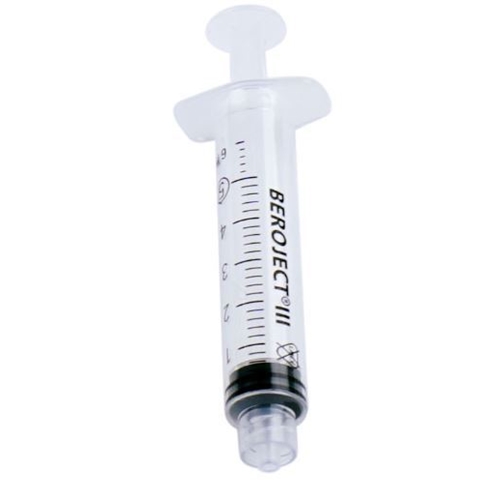 Spruta luerlock 3komp Beroject – 5ml grad 0,2ml centrerad – 100 st