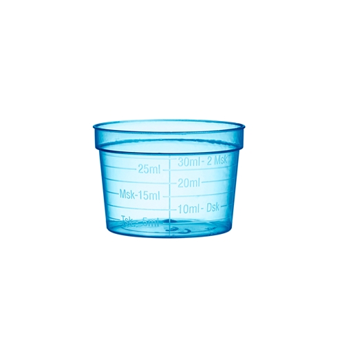 Medicinbägare plast – bred blå – 50 st