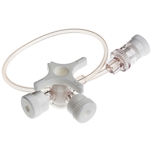 3-vägskran Connecta – 10cm slang utan inj port vit – 50 st