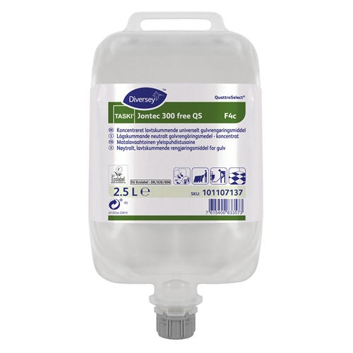 Golvvårdsmedel Jontec 300 free – 2,5L oparfymerad QS F4c – 2 st