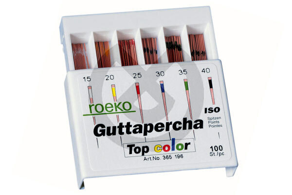 Roeko färgade Guttaperkaspetsar, storlekar 15-80