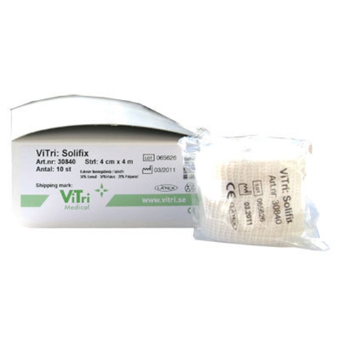 Kohesiv fixeringsbinda Solifix – 6cmx4m vit latexfri – 10 st