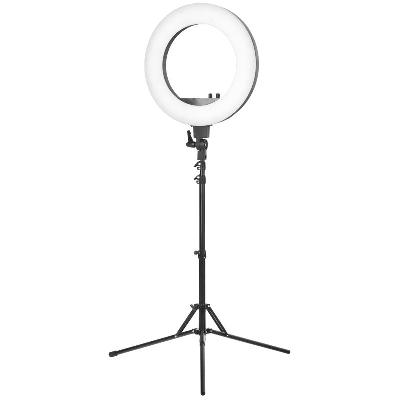 Ringlampa 18″ – 48W LED-belysning med stativ
