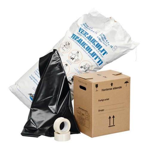 Sopsäckskartong farligt avfall – 38L 338x270x420mm med säck