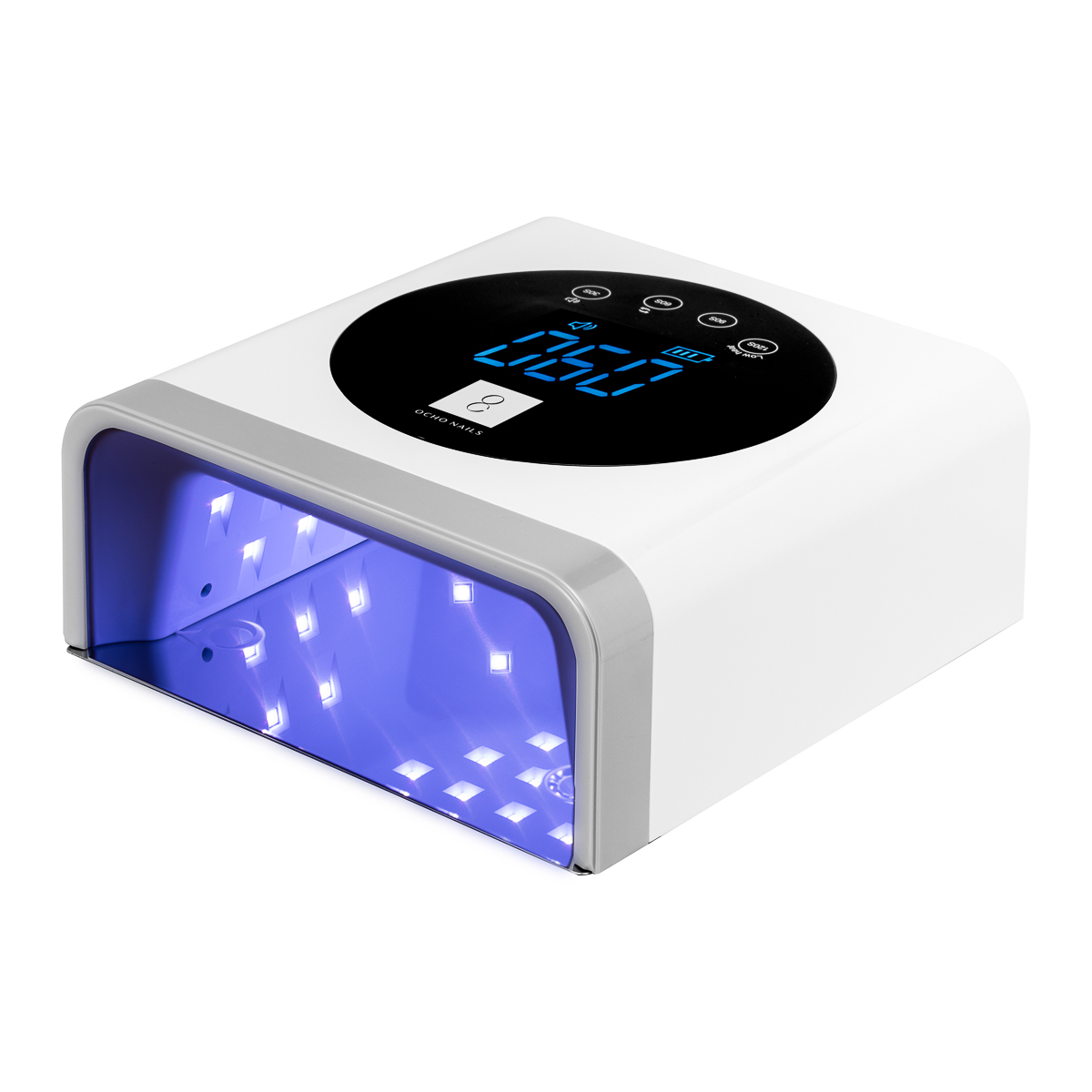 Ocho Nails LED UV-lampa X22 72W trådlös vit med spegelbotten