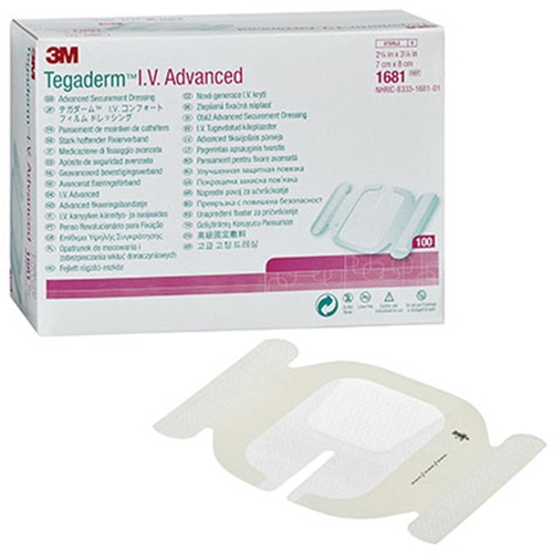Venkateterförband Tegaderm IV Advanced – 7x8cm slits förstärkt – 100 st