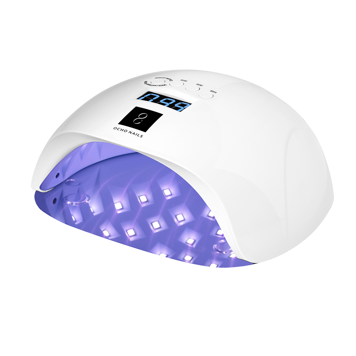 UV LED-lampa Ocho Nails X13 65W vit med spegelbotten