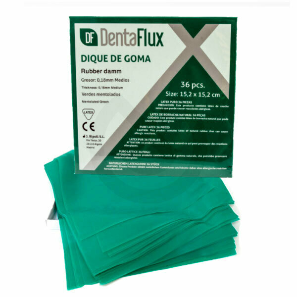 Kofferdam i gummi, medium, grön – Dentaflux – DENTAFLUX