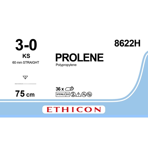 Sutur Prolene 3-0 KS – 70cm 8622 KS färg – 36 st