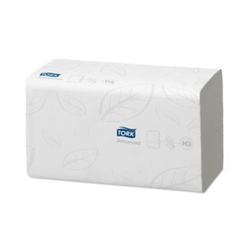 Pappershandduk 2-L v-vikt singlefold H3 – 23x23cm Tork Advanced spolbar – 3750 st