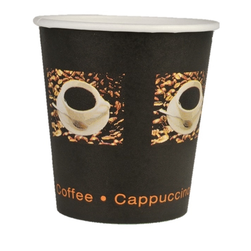 Kaffebägare Beans – 36cl svart mönster – 50 st