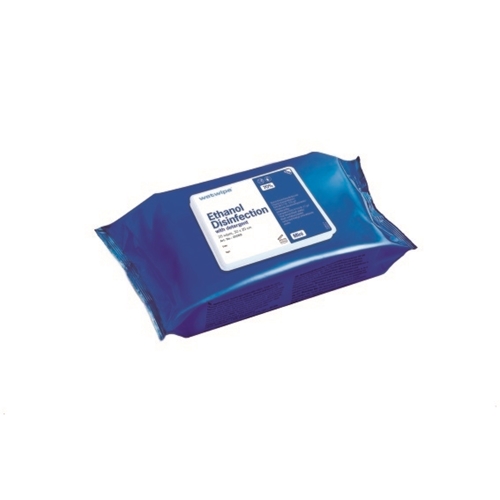 Desinfektionsduk med etanol och tensid engångs – 30x20cm Wet Wipe Mini blå – 25 st