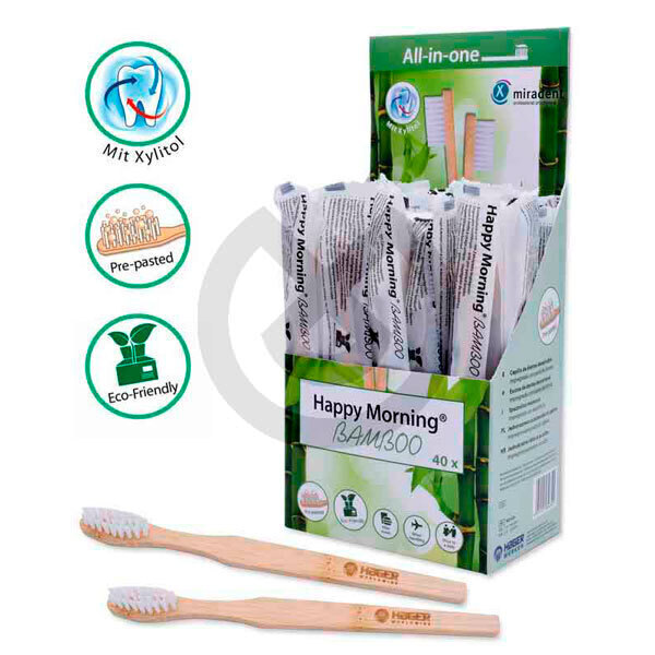 Happy Morning Bambutandborstar med tandkräm – HAGER & WERKEN