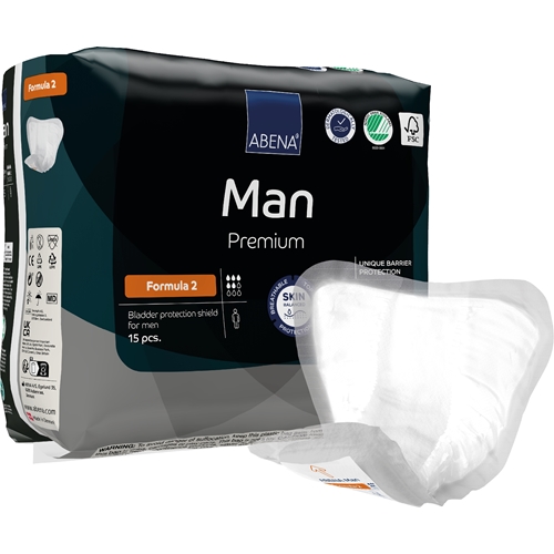 Inkontinensskydd man för fixering i byxa – ABENA Man Premium Formula 2 – 180 st