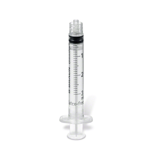 Spruta luerlock 3komp Omnifix – 3ml grad 0,1ml centrerad – 100 st