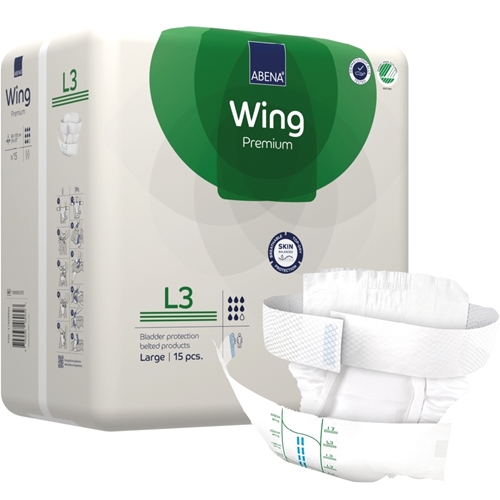 Inkontinensskydd allt-i-ett med bälte – ABENA Wing Premium L3 – 60 st