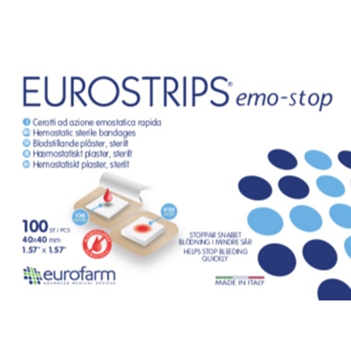 Injektionsplåster Emo-stop – 4x4cm hemostatiskt – 100 st
